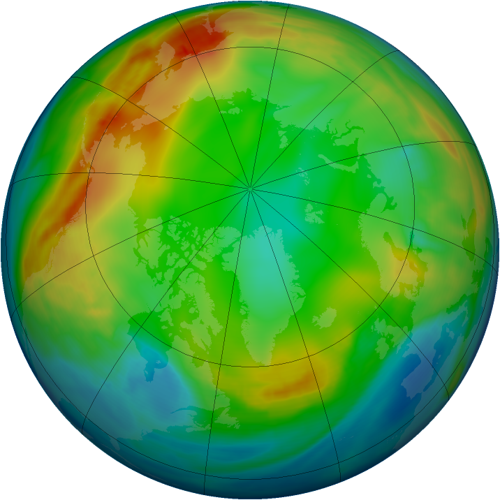 Arctic ozone map for 06 January 2008